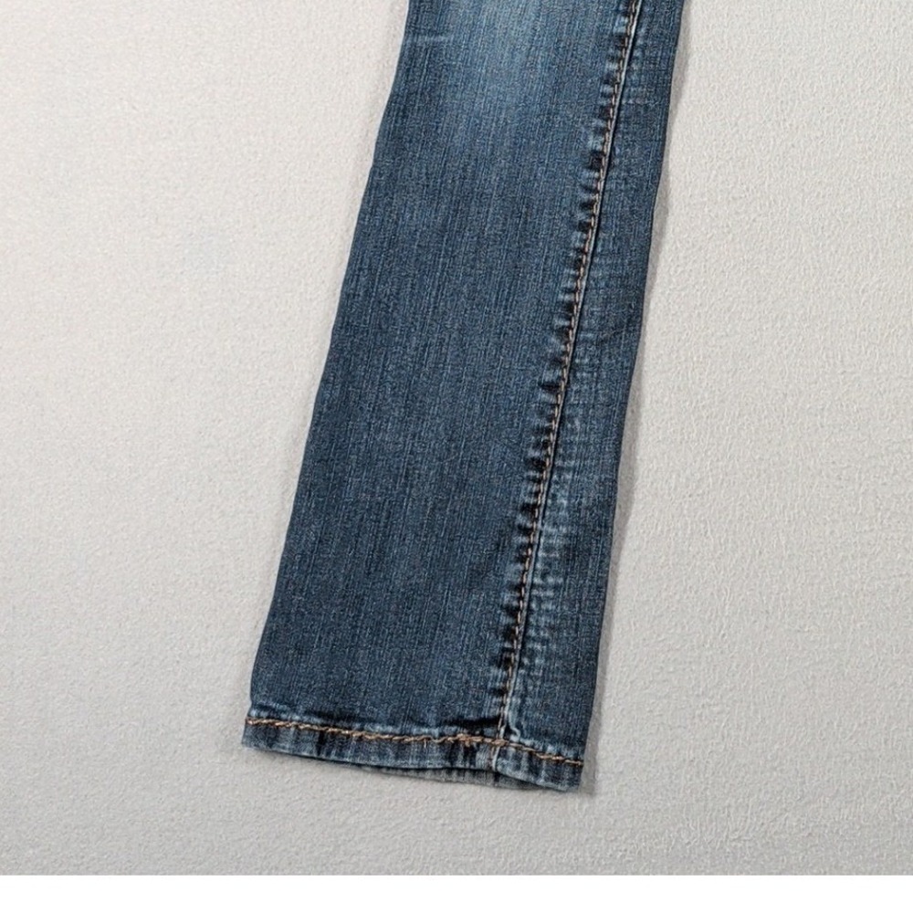 Miss Chic Jeans Womens 3 Blue Denim Low Rise Bootcut Embellished Flap Pocket - Picture 3 of 16